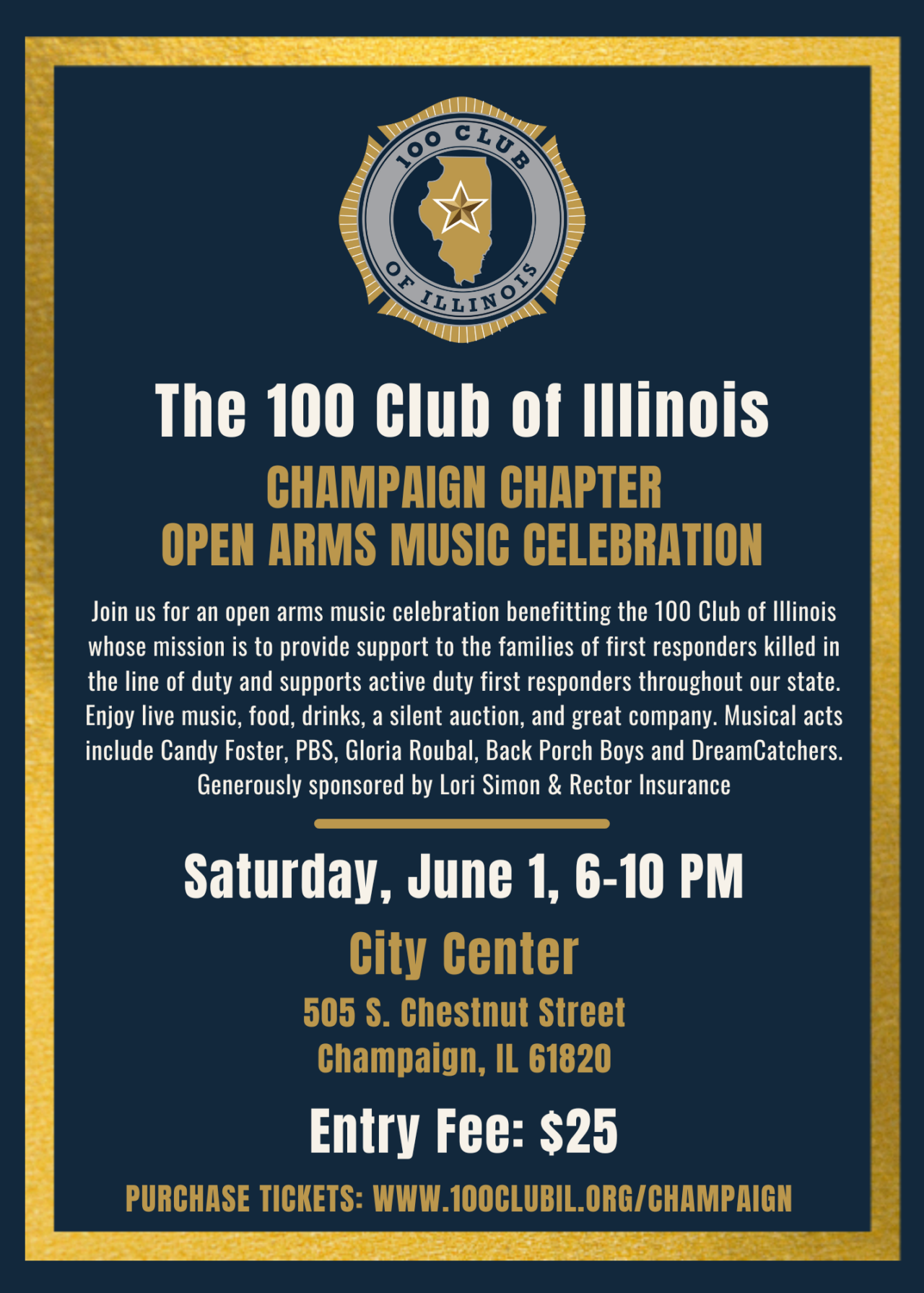 Champaign Chapter Open Arms Music Celebration - 100 Club Of Illinois