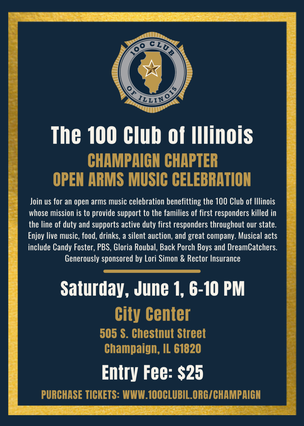 Champaign Chapter Open Arms Music Celebration - 100 Club Of Illinois